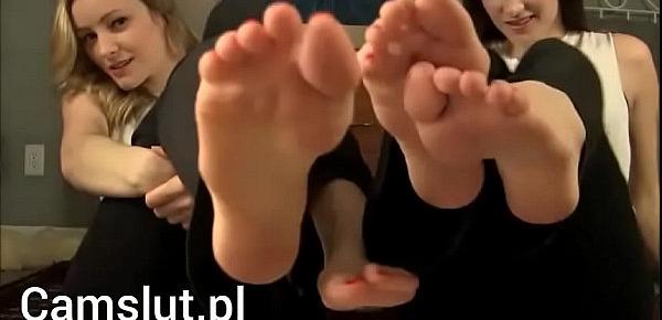  bitch forced to lick her friend Dirty feet and worship them devoted mannier